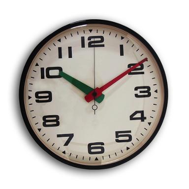 นาฬิกาเหล็กแขวนผนังทรงกลม 18 นิ้ว Vintage Style สีดำเงา